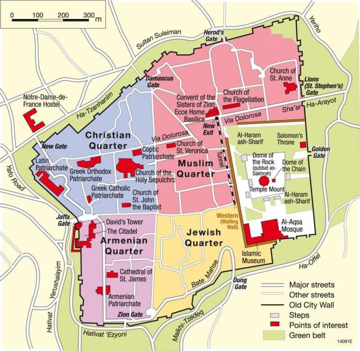 Mapa dzielnicy Jerozolimy