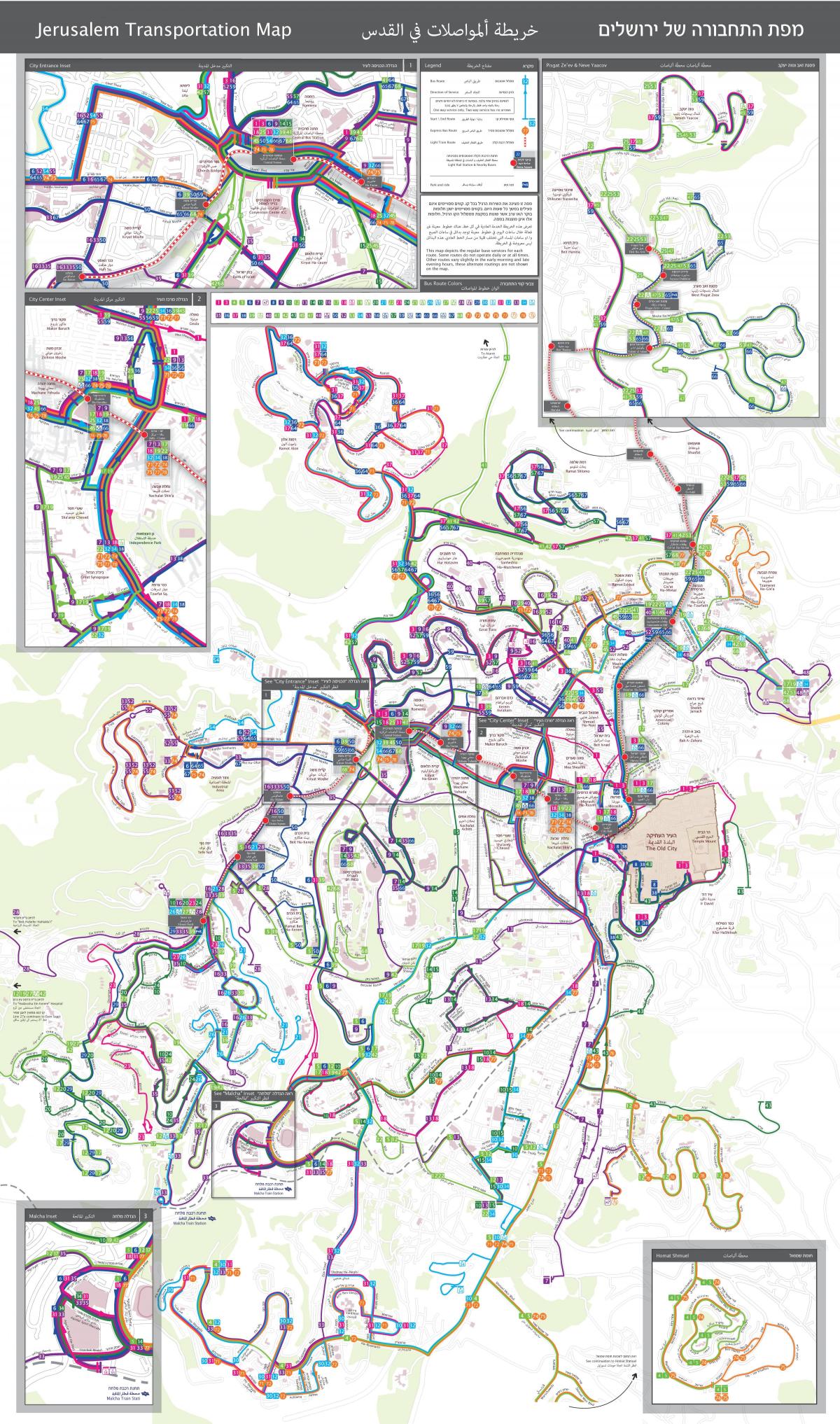 Mapa dworca autobusowego w Jerozolimie