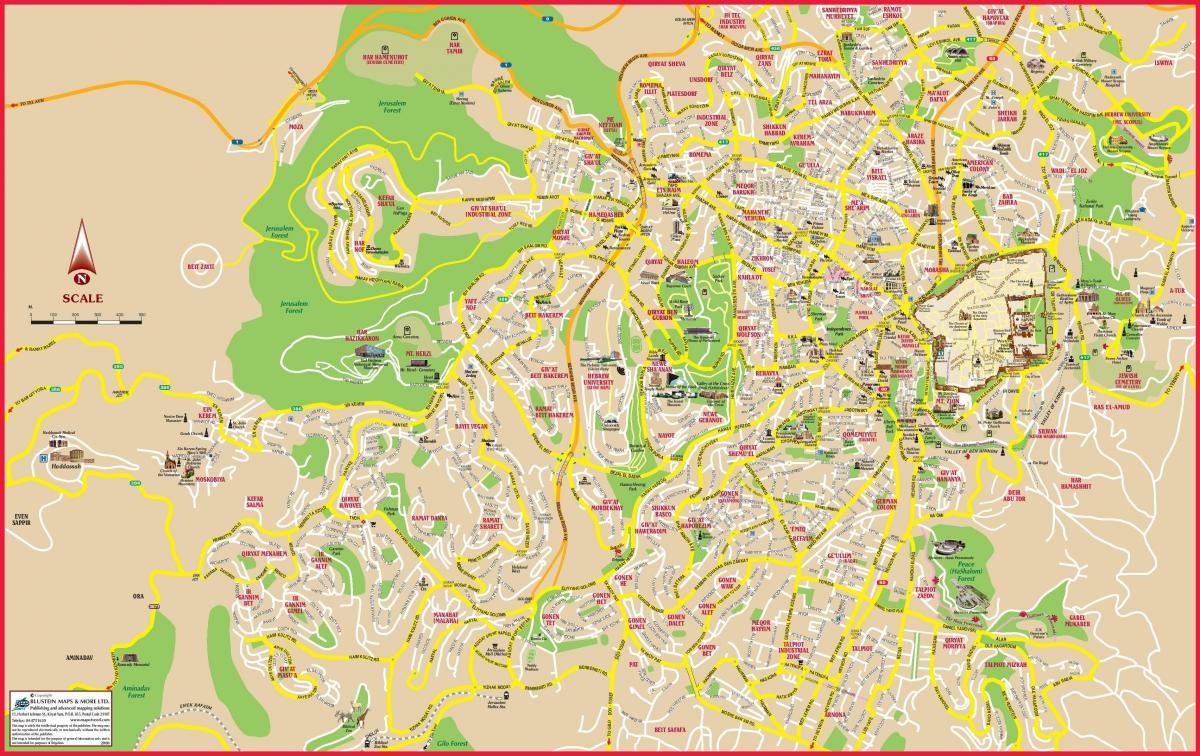Mapa zwiedzania Jerozolimy