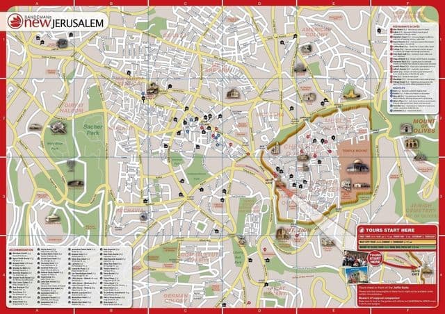 Mapa zabytków Jerozolimy