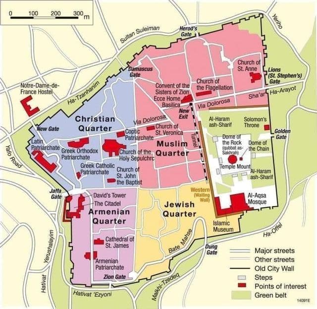 Mapa dzielnicy Jerozolimy