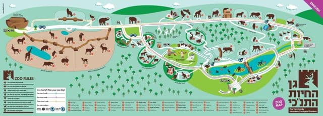 Mapa Parku Zoologicznego w Jerozolimie