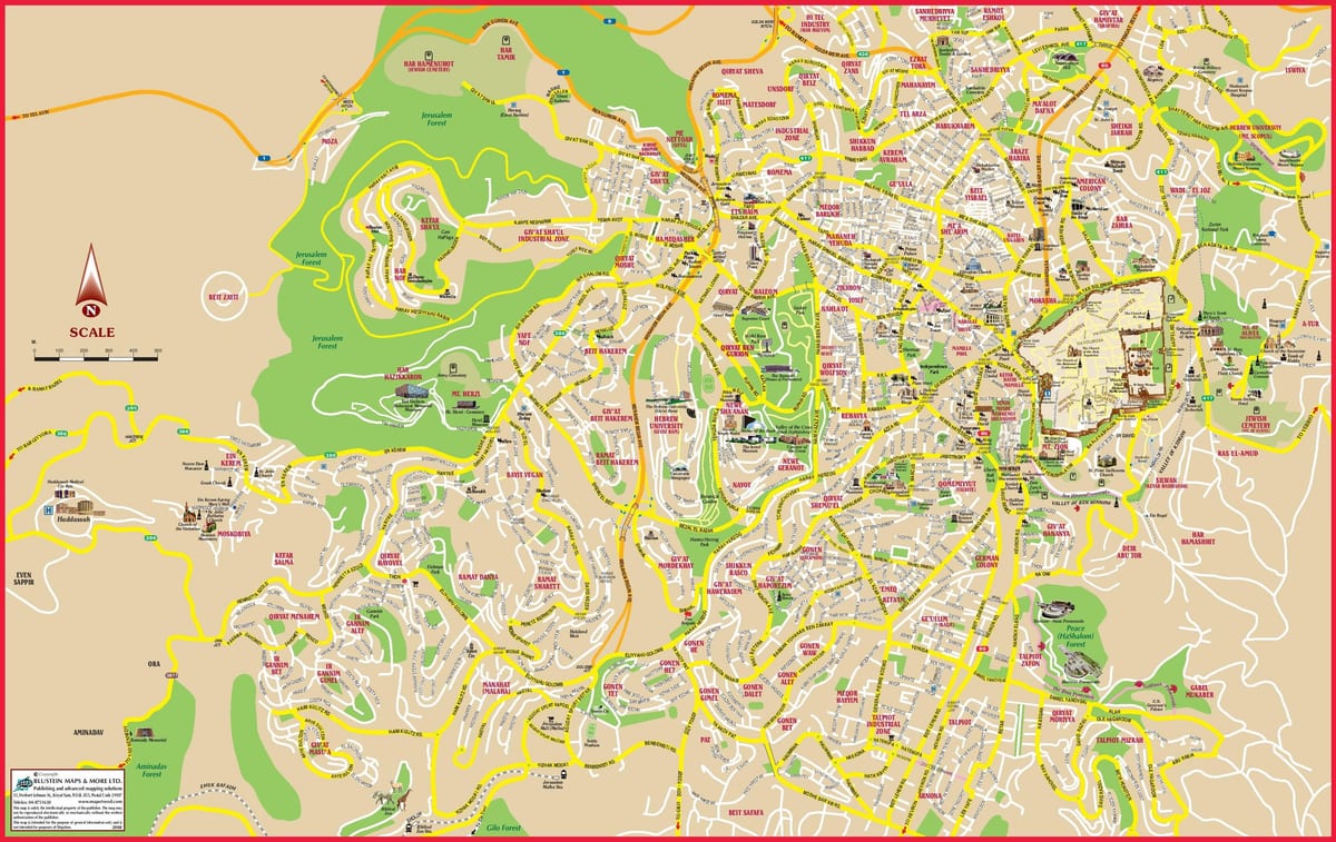 Mapa miasta Jerozolimy